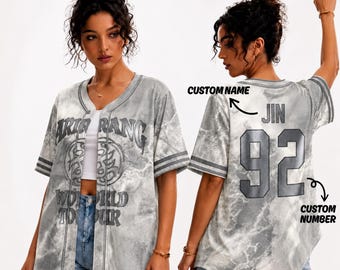 Custom Bangtan Baseball Jersey Arirang, Kpop Gift for Bangtan Fans, V-neck Bangtan Shirt, Bangtan World Tour 2026 Merch Army Jersey