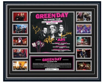Green Day the Saviors Tour Signed Framed Memorabilia