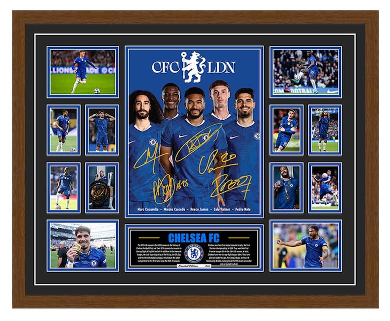 Chelsea FC 2025/26 Cole Palmer, Reece James Signed Framed Memorabilia ...