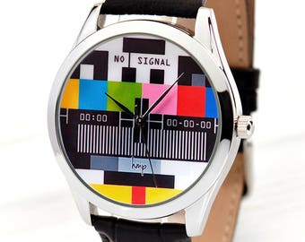 No Signal Screen Watch | Gifts For Husband | Funny Gifts For Boyfriend Birthday | Mens Watch | Unique Gift | FREE SHIPPING