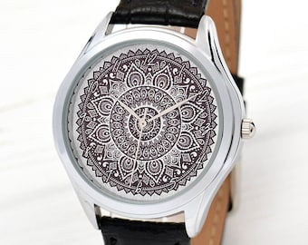 Mandala montre | Les femmes féminines montres | Bijoux ethniques | Montres pour femmes | Cadeaux d’anniversaire pour petite amie | Cadeau femme | Livraison gratuite