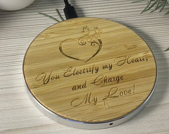 Personalized Wood Wireless Charger - Custom Photo - Gift for Husband - Birthday Gift - Gifts for Her - Individual Design - FREE SHIPPING