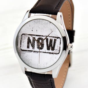 NOW Watch Anniversary Gift Unique Gift Gift For Him Gift For Boss Men's Watch Boyfriend Gift FREE SHIPPING image 1