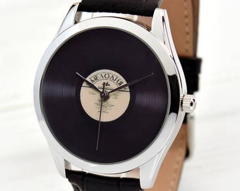 Retro Vinyl LP Watch - Men's Watch - Gift for Music Lover - Father’s Day Graduation Gift - Boyfriend Watch - Gift for Dad - FREE SHIPPING