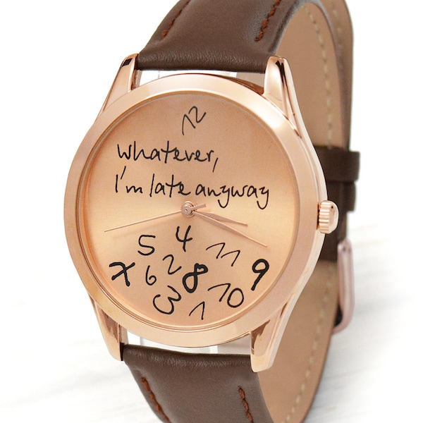Roségold Uhren | Whatever, I'm Late Anyway Armbanduhr | Muttertagsgeschenk | Lustige Jubiläumsgeschenke für Frauen | Kostenloser Versand