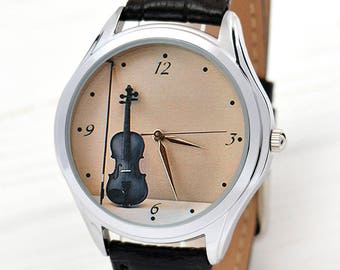 Violin Watch for Women - Women Watches - Music Teacher Gift - Mother’s Day - Music Gift - Music Jewerly - Gifts for Her - LIVRAISON GRATUITE