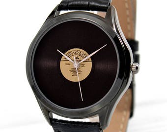 Retro Vynil LP Black Watch | Music Teacher Gift | Music Gift | Exclusive Premium Watch for Men and Women | Best Jewerly | FREE SHIPPING