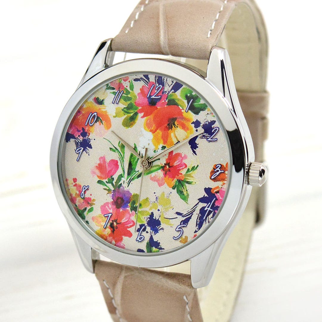 Watercolor Flowers Watch Art Watercolor Birthday Gift for - Etsy