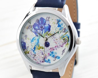 Province Flowers Women’s Watch | Beau cadeau pour son | Cadeau pour les femmes | Boho Bijoux | Boho Chic | Boho Leather Watch | LIVRAISON GRATUITE