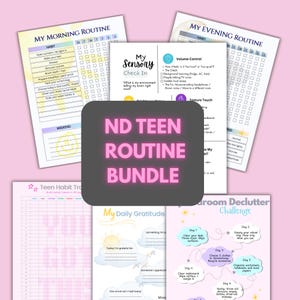 Autism Teen Routine Checklist Bundle | Neurodivergent Life Skills (PDF Download, Editable)