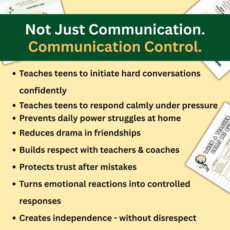 Teen Response & Communication Skills System | Initiative and Response ...