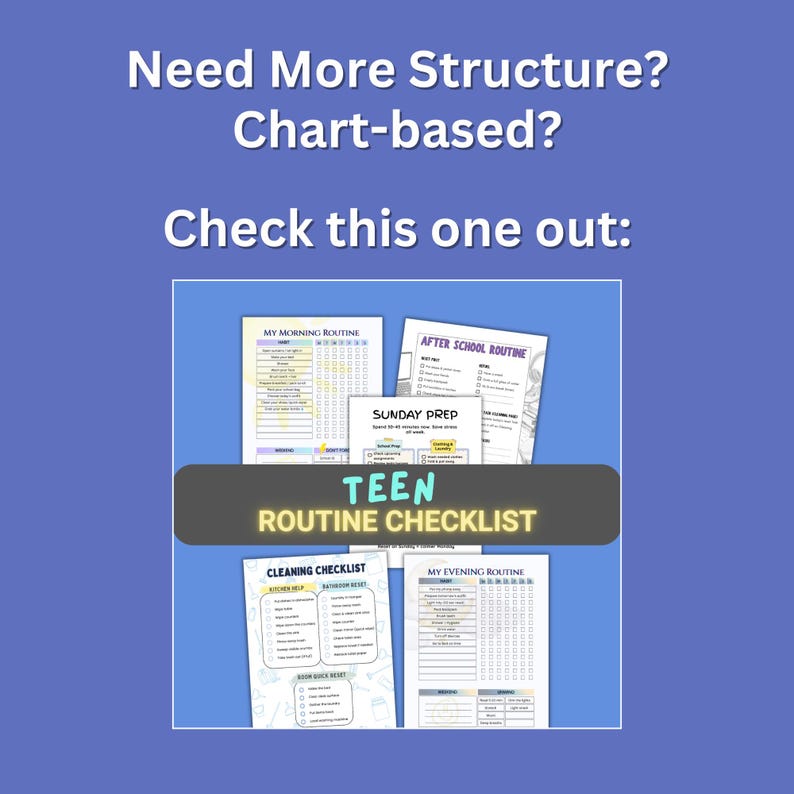 ADHD Teen Routine Bundle Printable (boy Edition) | Daily Routine ...