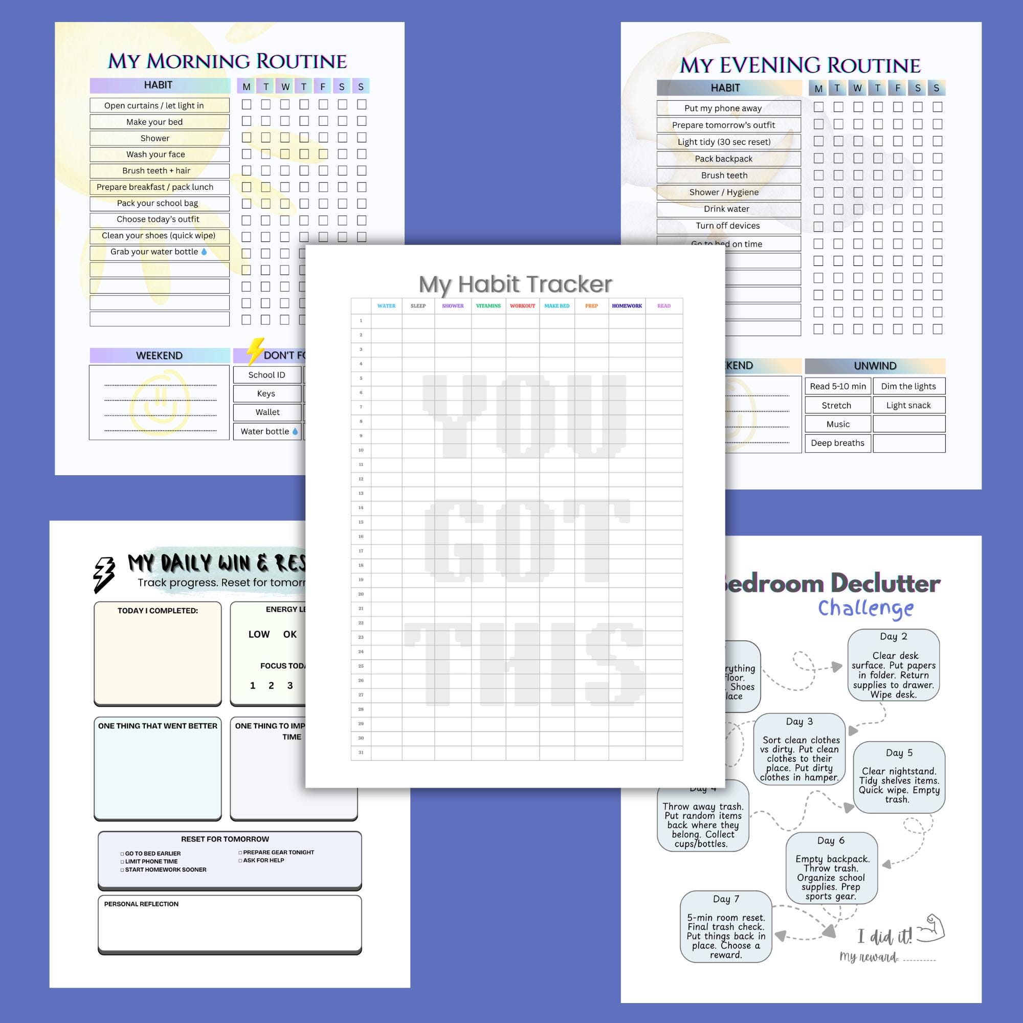 ADHD Teen Routine Bundle Printable (boy Edition) | Daily Routine ...