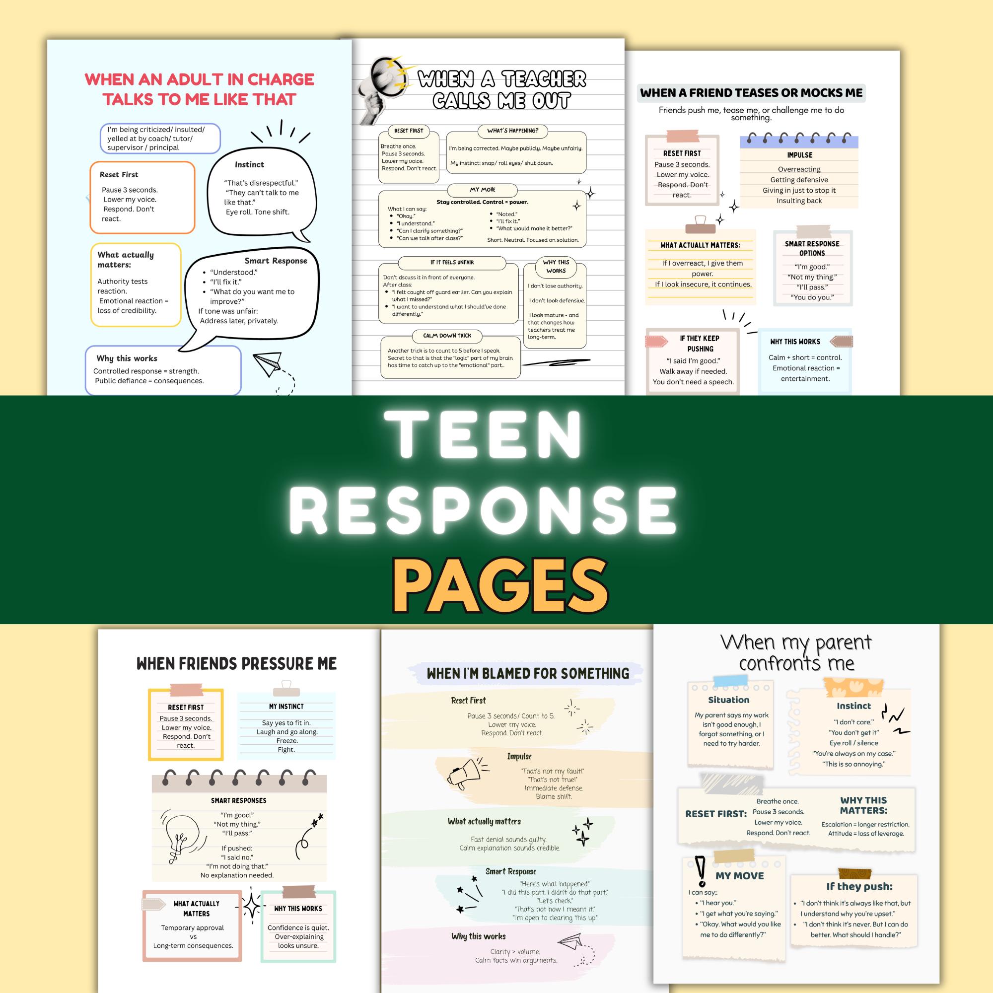 Teen Response & Communication Skills System | Initiative and Response ...