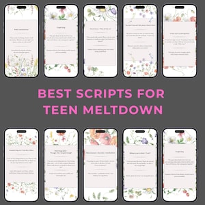 Communicatiekaarten voor tienersmelten • Rustige scripts voor ouders Telefoonachtergronden (digitale download)