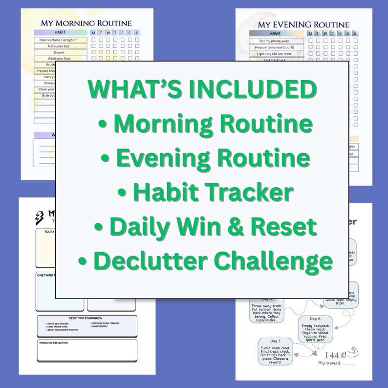 ADHD Teen Routine Bundle Printable (boy Edition) | Daily Routine ...