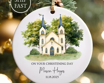 Personalized On your Christening day ornament, Godson Christening Ornament, Christening Gift for Nephew Niece Son Daughter Grandson