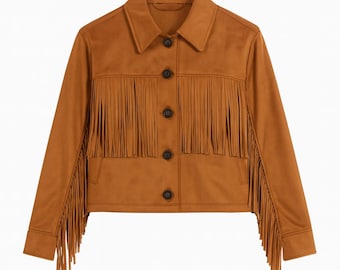 Westernjack dames suède met franjes | Cowgirlfestivaloutfit | Handgemaakte leren jas