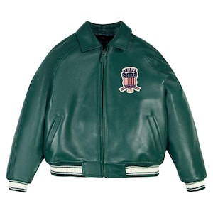 AVIREX Varsity Jacket American Dream Patch – Handgemaakte streetwear en cowgirl bikerstijl