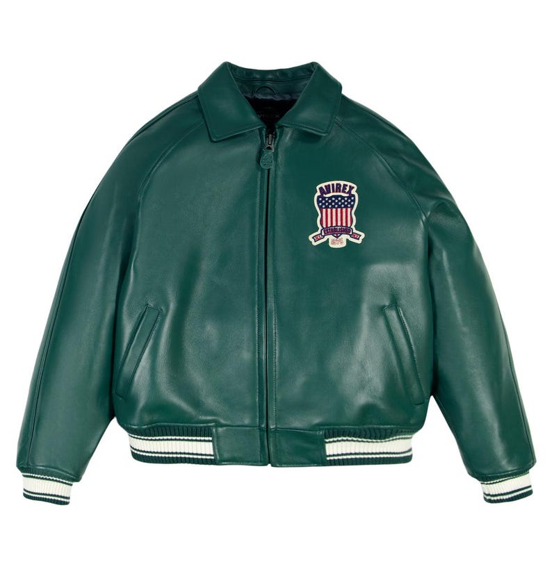 AVIREX Varsity Jacket American Dream Patch – Handmade Streetwear & Cowgirl Biker Style image 1