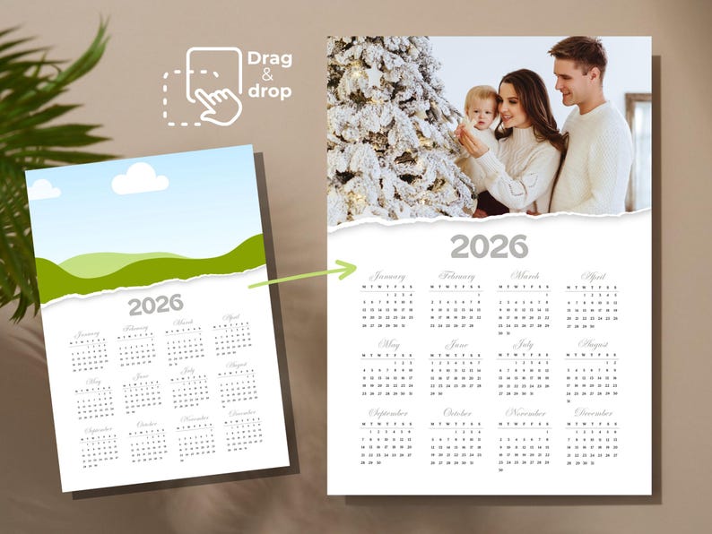 2026 Photo Calendar Canva Template | A3 + A4 + US Letter Size ...
