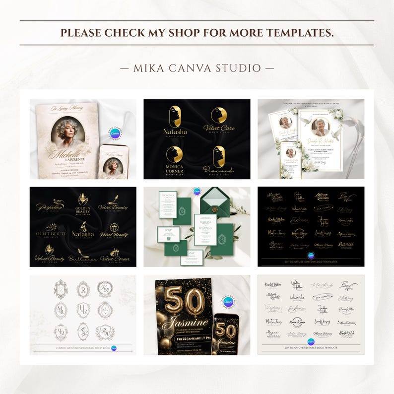 Editable Beauty Brand Kit Canva Template, Elegant Beauty Salon ...