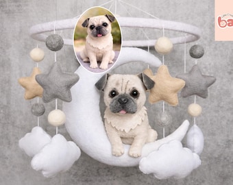 Custom Pet Baby Crib Mobile, Felt Pet, Personalized Pet Felt Mobile, Custom Stuffed Dog, Custom Dog Plush, Custom Pet Plush, Dog Mom,Dog Dad