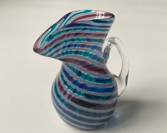 Small Pitcher - Blue Purple Gray Stripe :DISASTER RELIEF