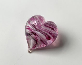 Mini Heart Paperweight Pink & White : DISASTER RELIEF