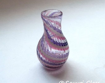 Mini Vase - Pink Purple White stripe :DISASTER RELIEF