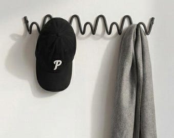 Minimalist metal wall hook, modern coat rack for entryway, decorative wall hanger for coats, hats, bags & towels, functional wall decor