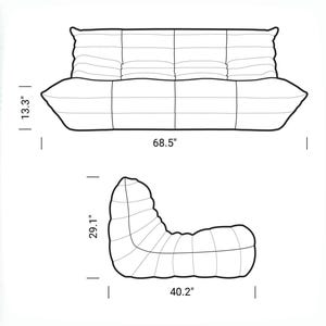 Sofá tipo puf Caterpillar para adultos, sofá de suelo de pana Togo, asiento reclinable, rincón de lectura acogedor, decoración para sala de estar y dormitorio. imagen 16