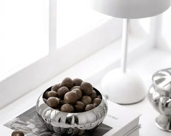 Ribbed Stainless Steel Bowl | Mirror Polished Pumpkin Shape Decorative Bowl | Modern Home Decor | Minimalist Serving Bowl | Aesthetic Bowl