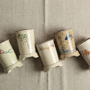 Rustic Farmhouse Ceramic Utensil Holder | Cottagecore Kitchen Decor | Vintage Bird & Floral Crock | Flatware Organizer | Drain Pot