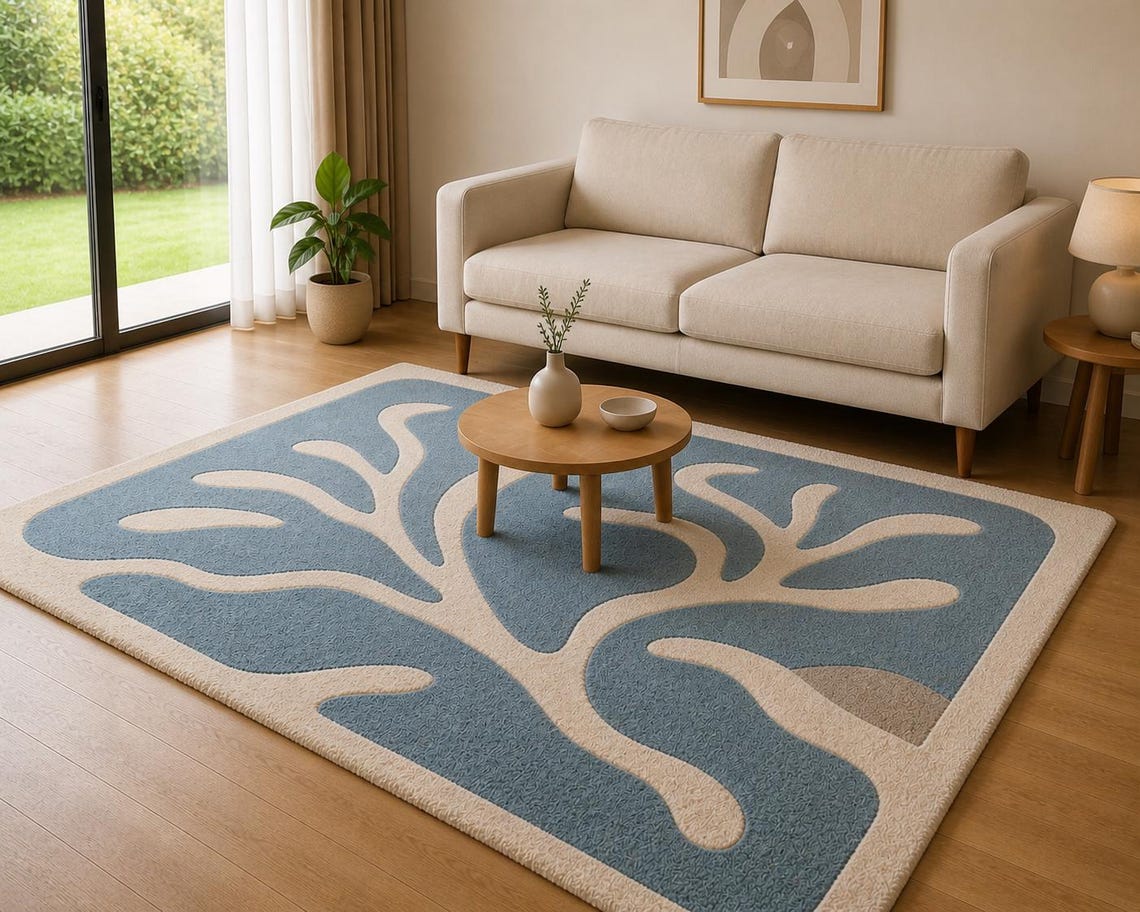 Blue Lagoon — hand tufted rug by Ansari Rugs