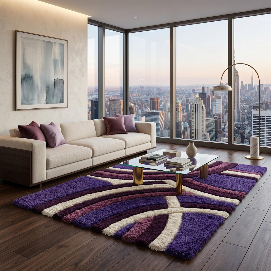 Violet Shag — hand tufted rug by Ansari Rugs