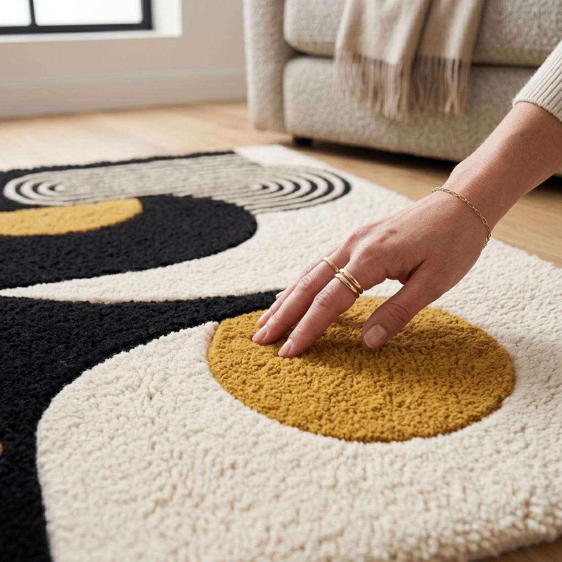 Ink & Cream — hand tufted rug by Ansari Rugs