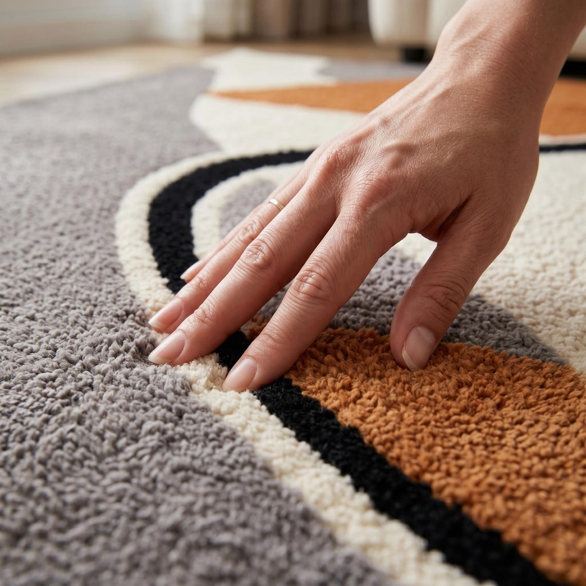 Linen Geometry — hand tufted rug by Ansari Rugs