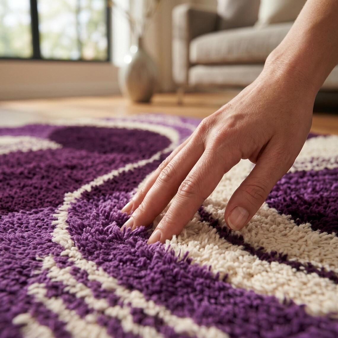 Plum Shag — hand tufted rug by Ansari Rugs