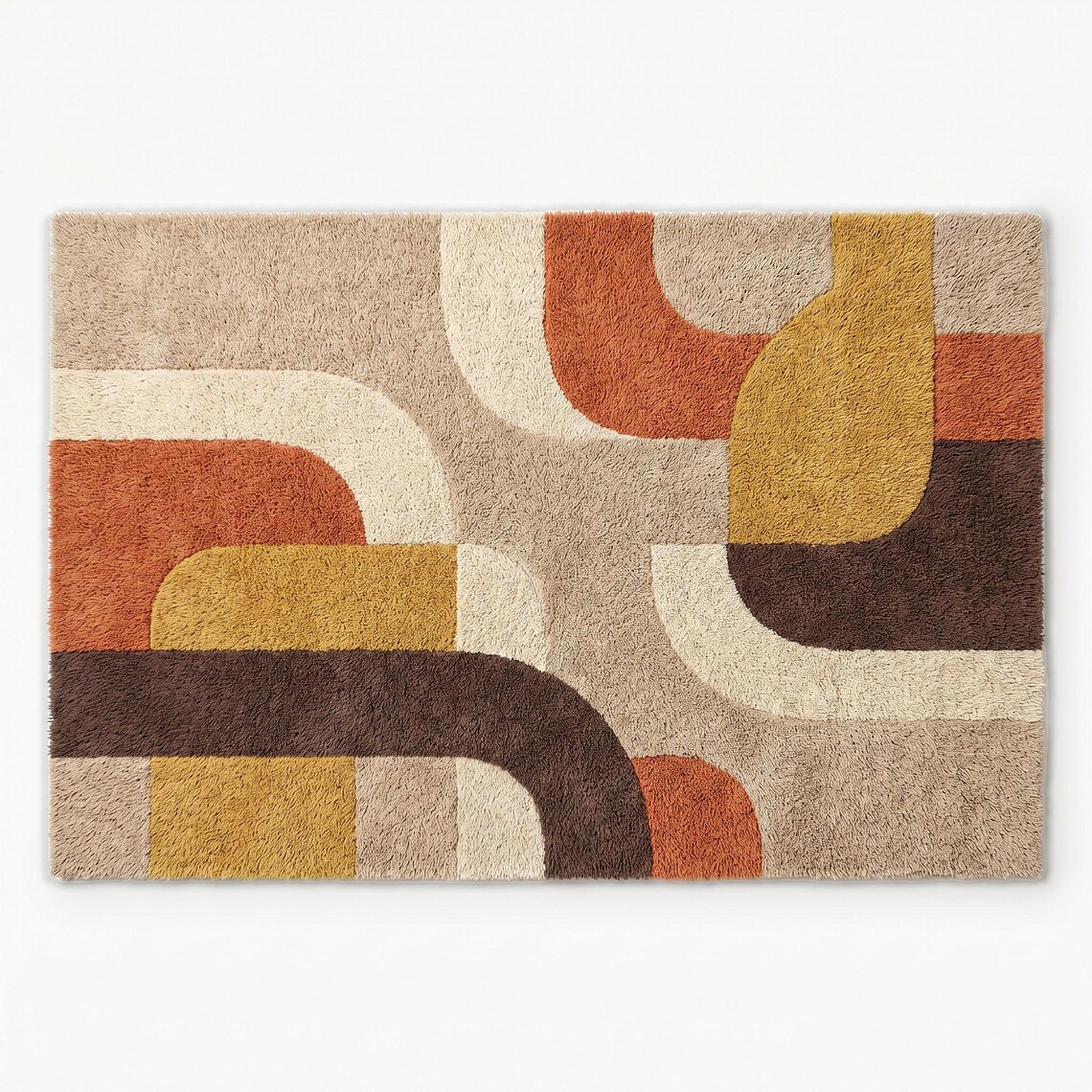 Earth Tone Shag — hand tufted rug by Ansari Rugs