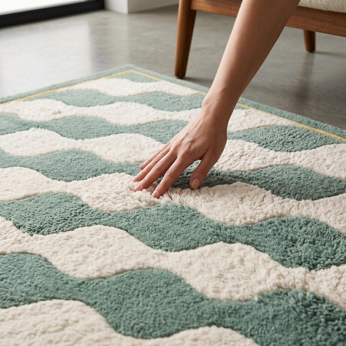 Sage Wave — hand tufted rug by Ansari Rugs