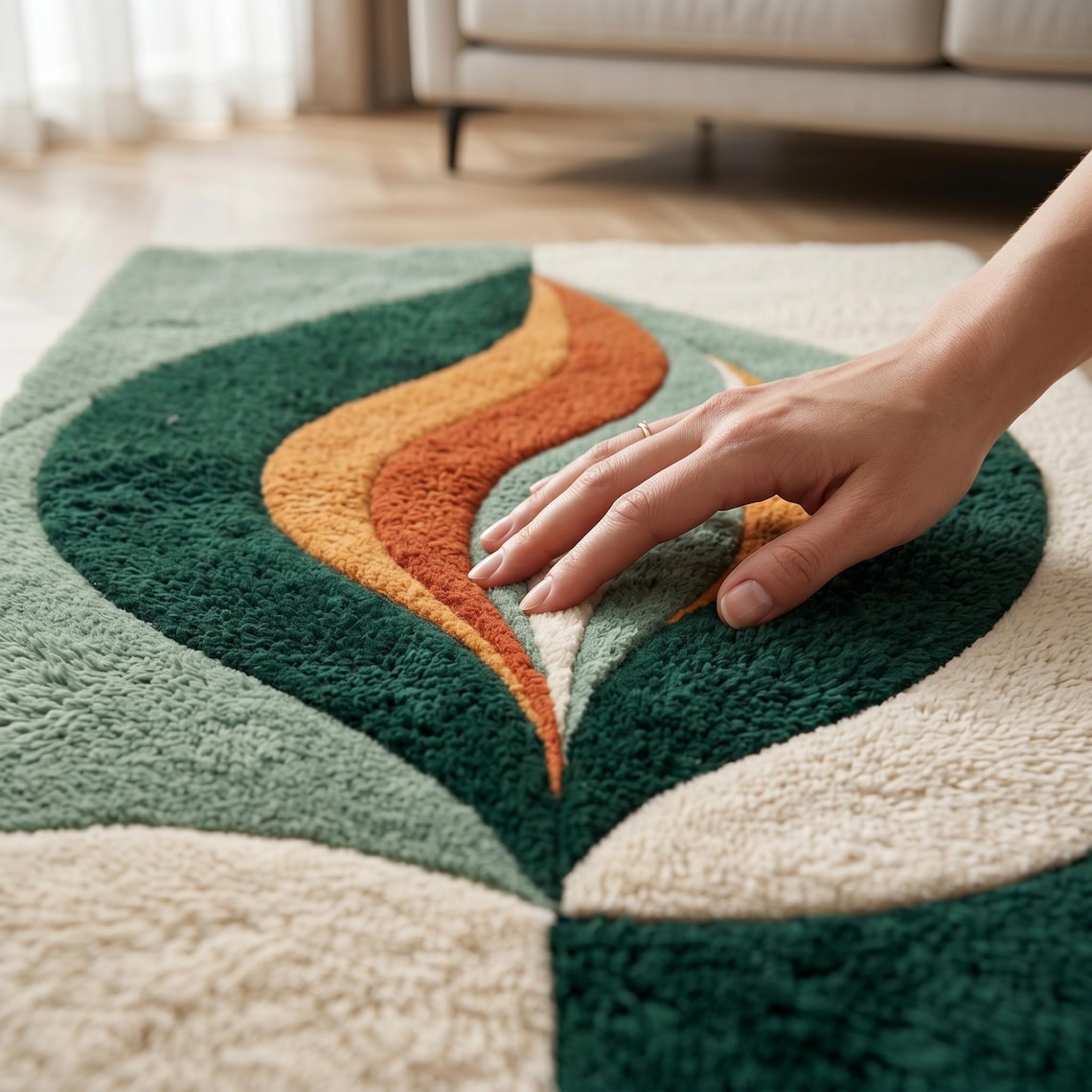 Retro Arcs — hand tufted rug by Ansari Rugs