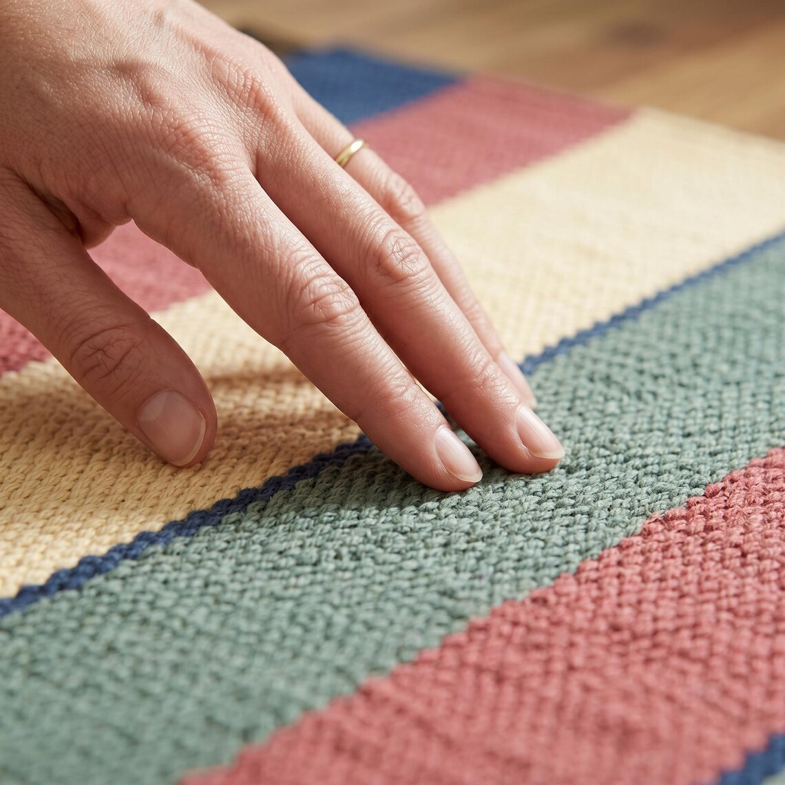 Pastel Stripe Durrie — flatweave durrie rug by Ansari Rugs