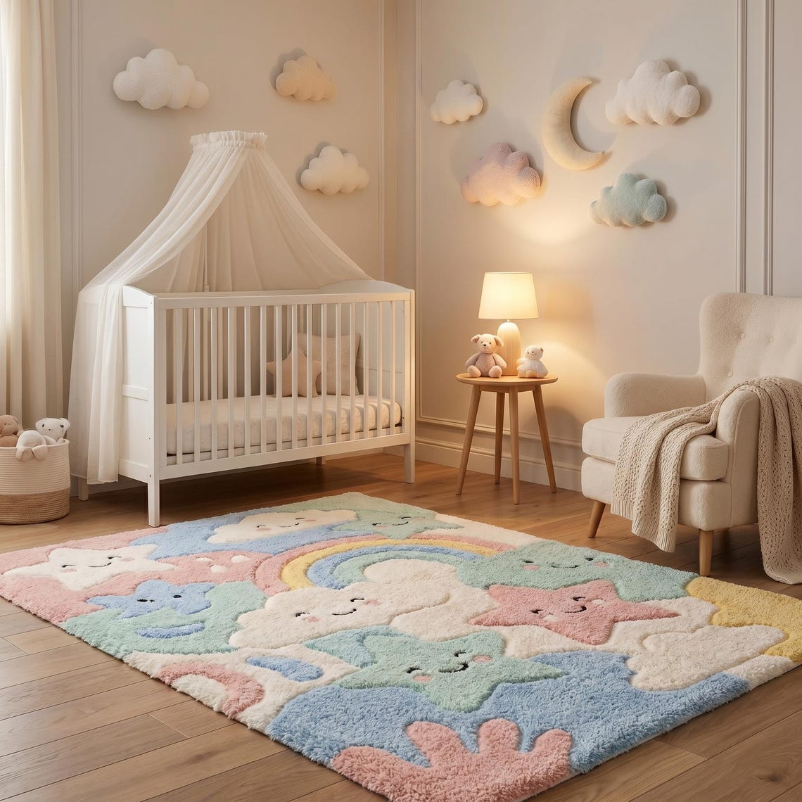 Rainbow Cloud — hand tufted rug by Ansari Rugs