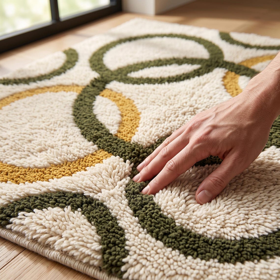 Olive Eclipse — hand tufted rug by Ansari Rugs
