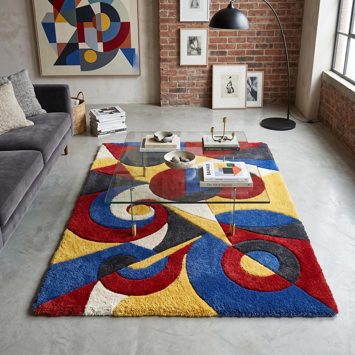 Bauhaus Red — hand tufted rug by Ansari Rugs