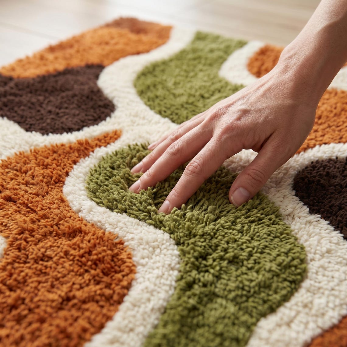 Ochre Bloom — hand tufted rug by Ansari Rugs