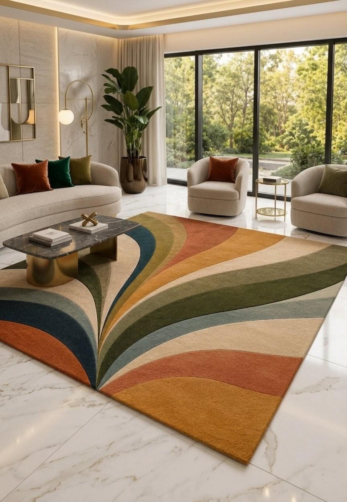Retro Wave — hand tufted rug by Ansari Rugs