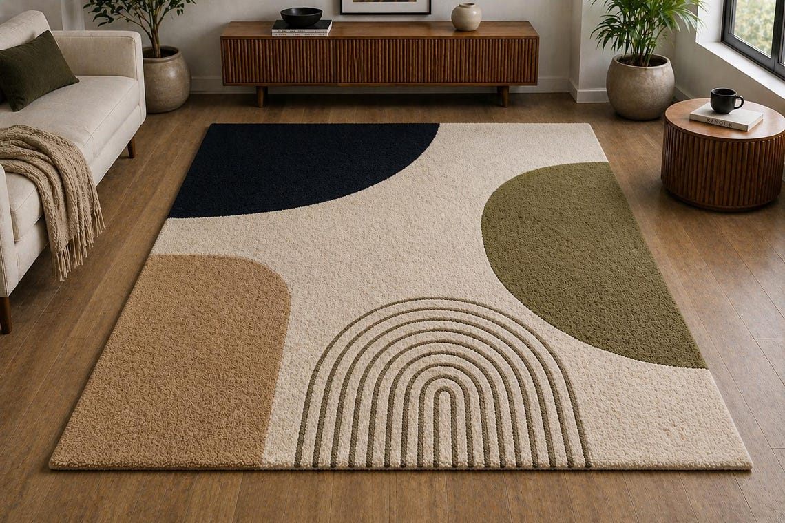 Neutral Arches — hand tufted rug by Ansari Rugs