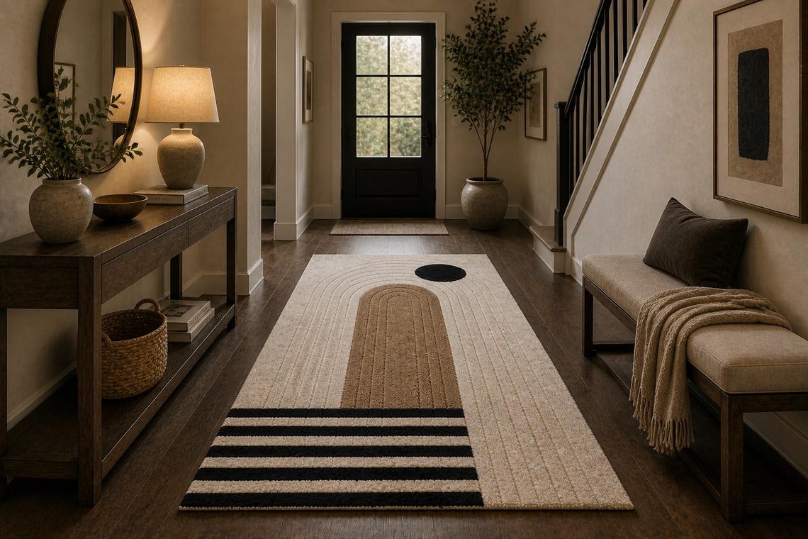 Arch Hallway Runner — hand tufted rug by Ansari Rugs